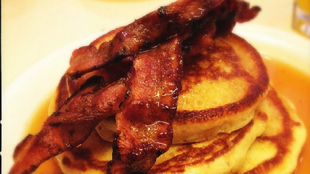 Canadian Bacon and Corn Pancakes