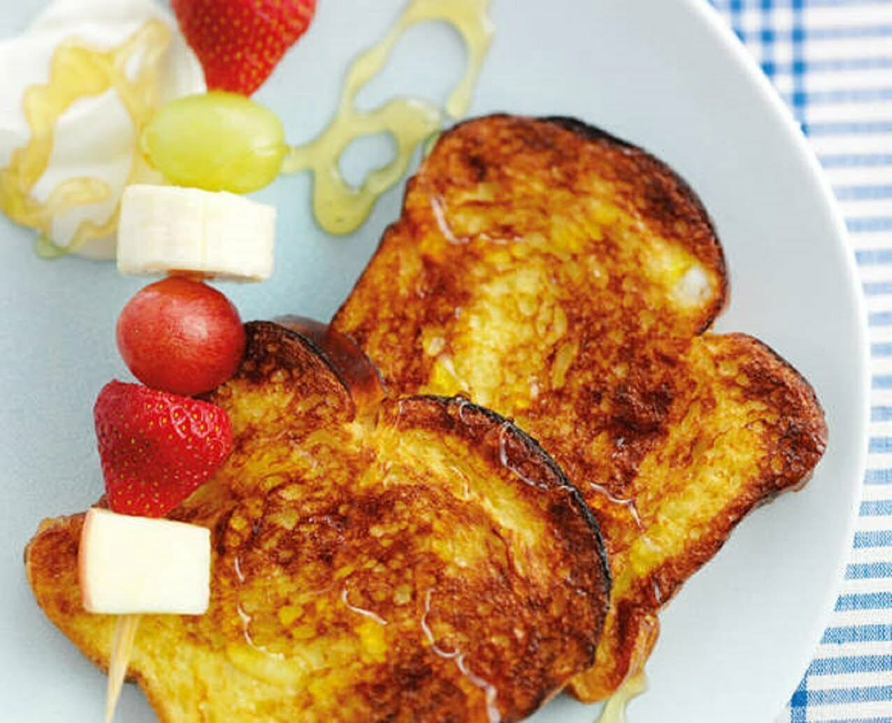 Eggy Bread with Fruit Kebabs
