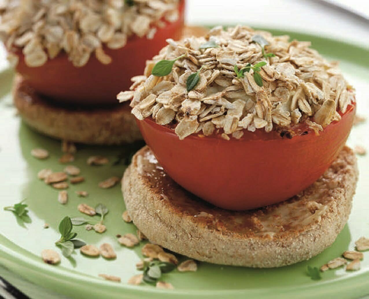 Oat Topped Baked Tomatoes
