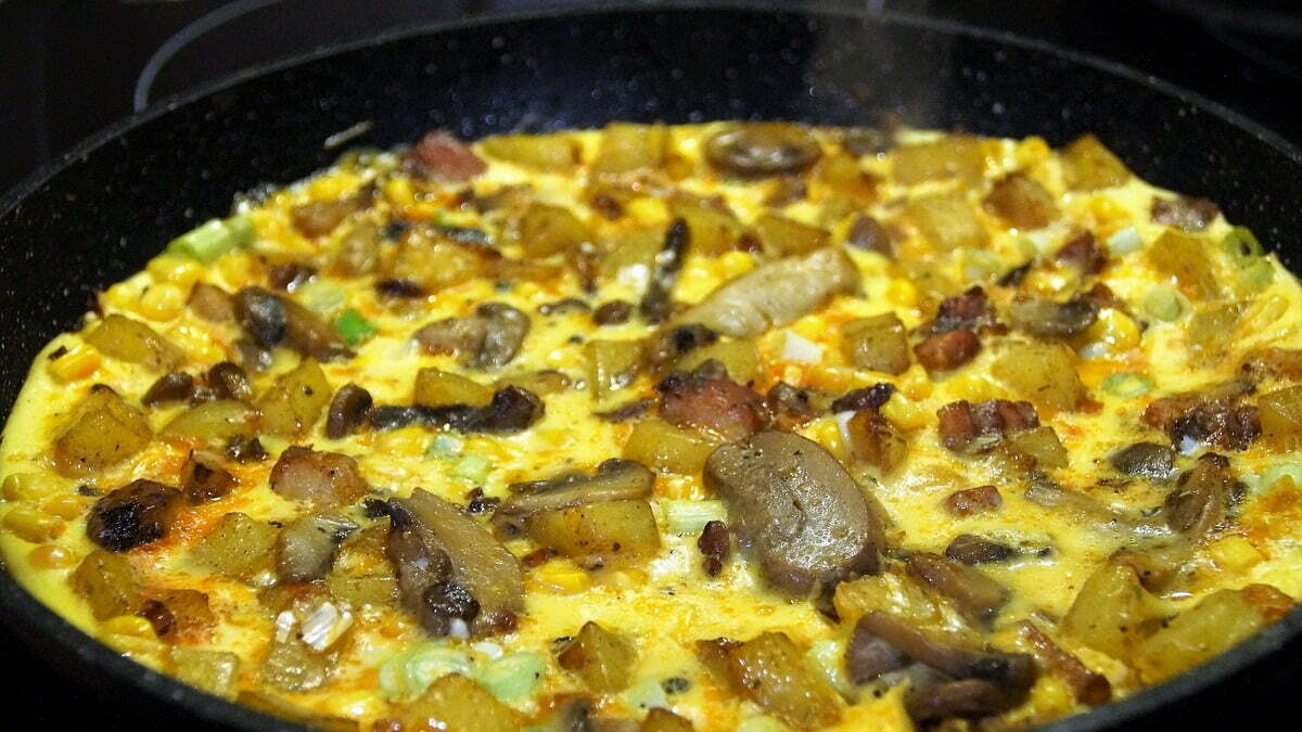 Pork and Mushroom Omelette
