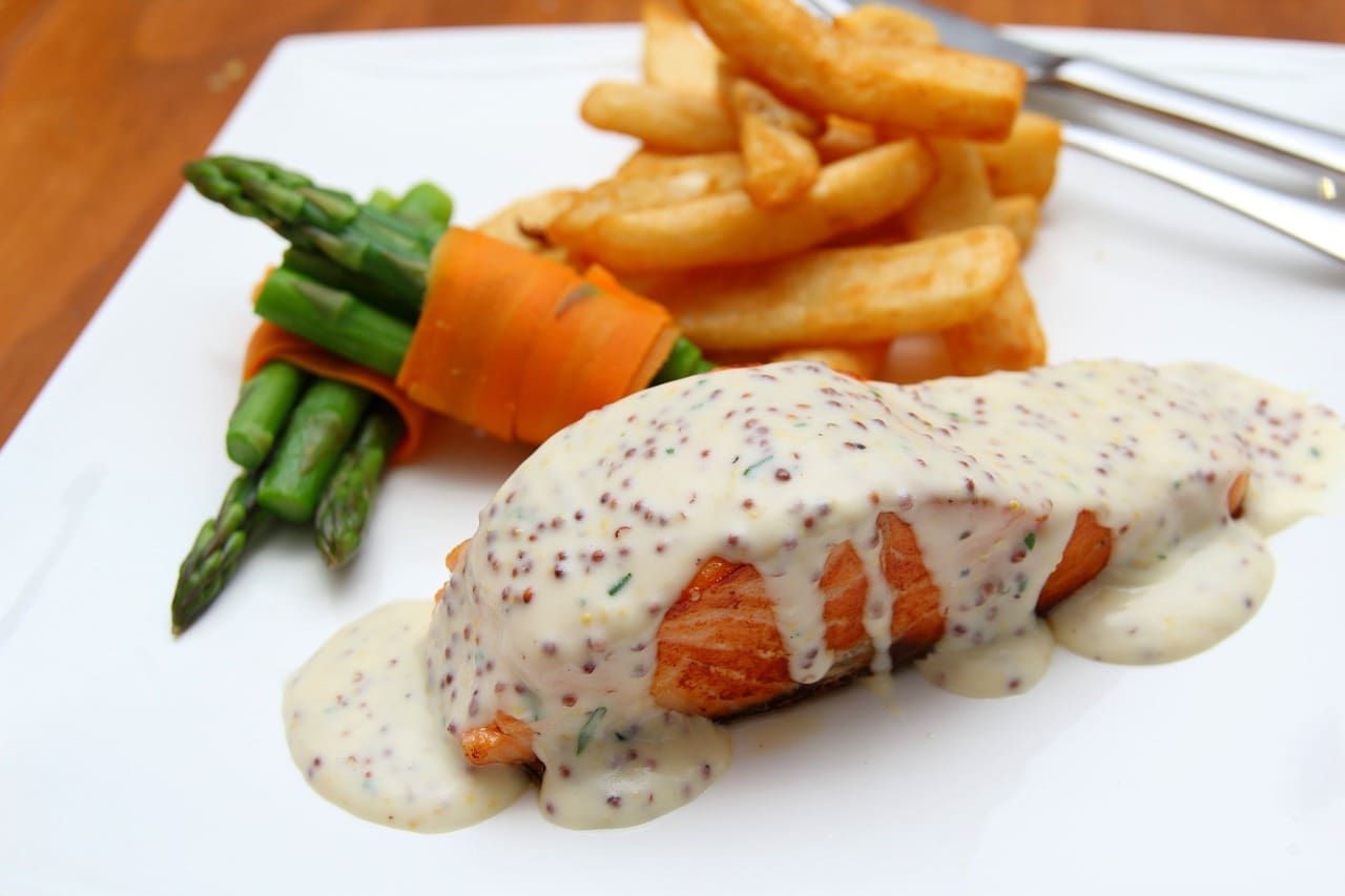 Salmon in Mustard Sauce