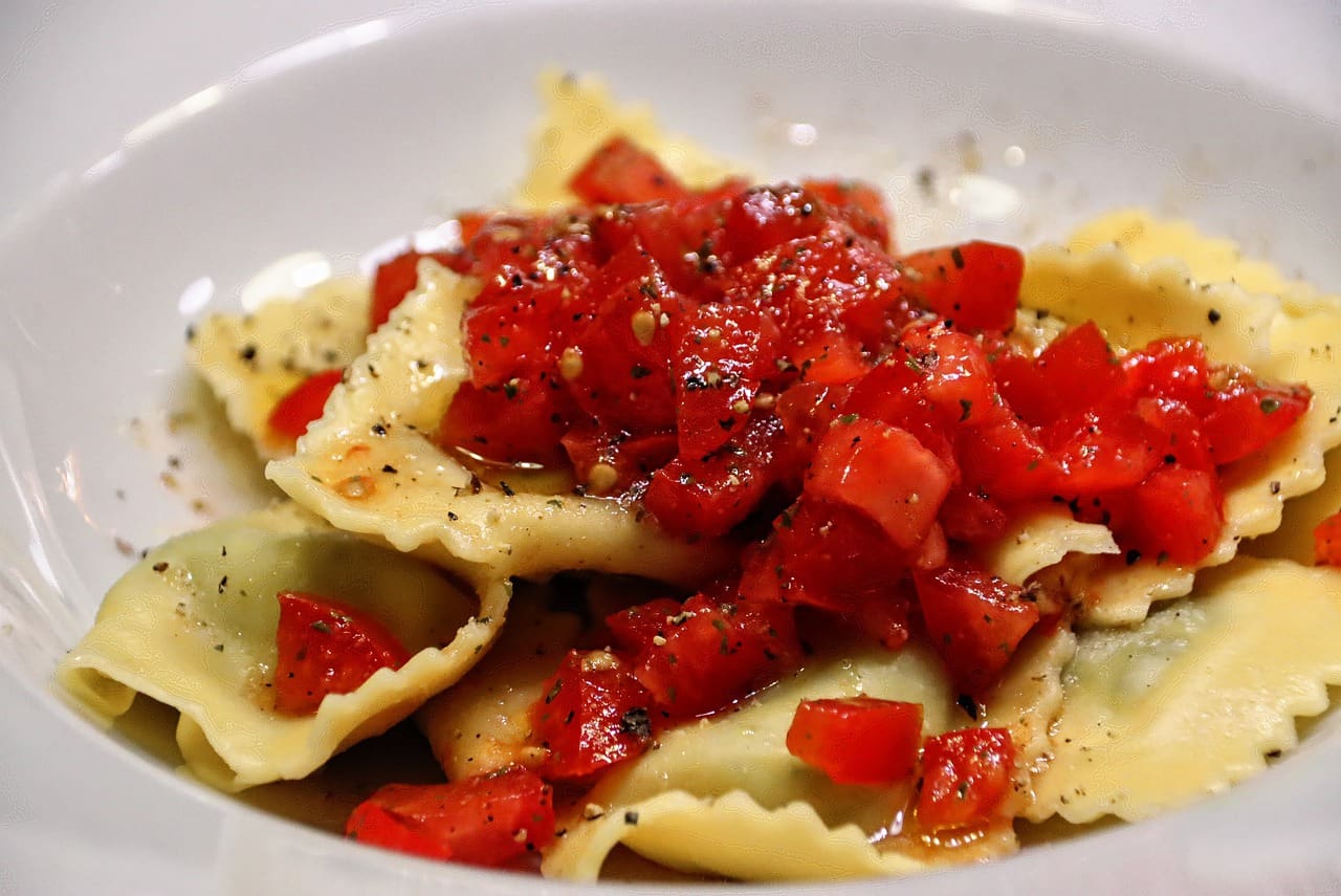 Mushroom Ravioli and Tomatoes Recipe