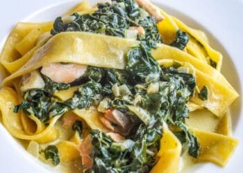 Salmon and Spinach Tagliatelle Recipe - TheRecipe.Website