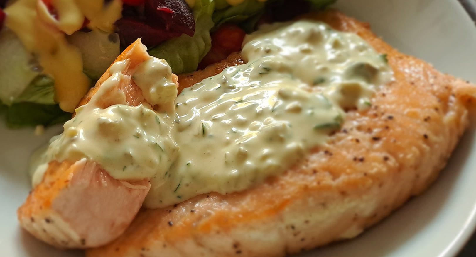Salmon with Gherkin Sauce Recipe - TheRecipe.Website