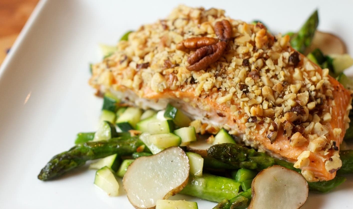 Nutty Salmon Stacks Recipe - TheRecipe.Website