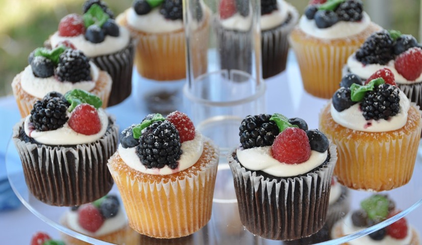 Chocolate and Vanilla Fruit Cupcakes Recipe - TheRecipe.Website