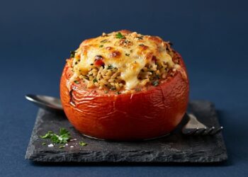 Cheesy Rice Stuffed Tomatoes Recipe - TheRecipe.Website