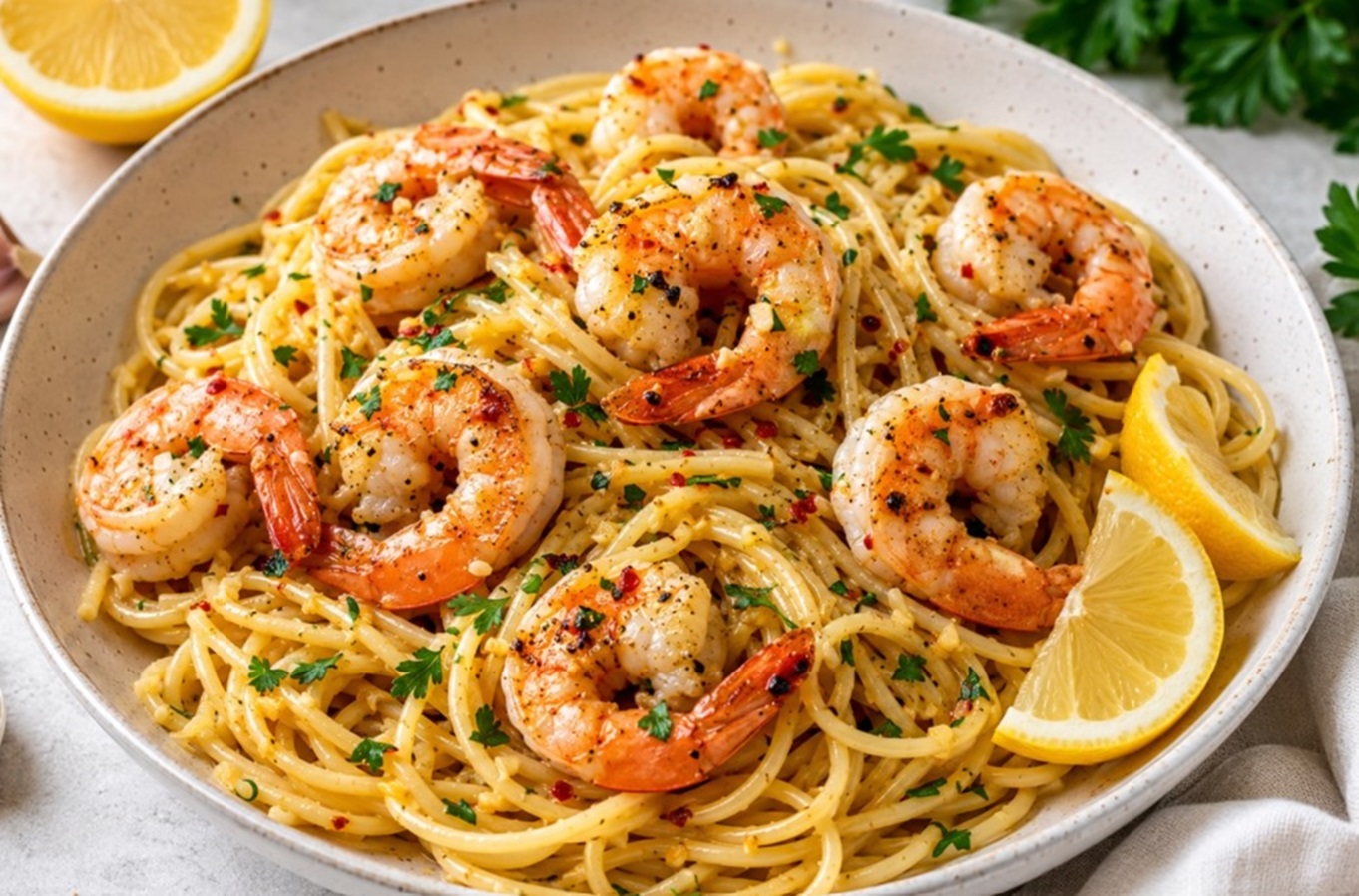Lemon Garlic Shrimp Pasta Recipe - TheRecipe.Website