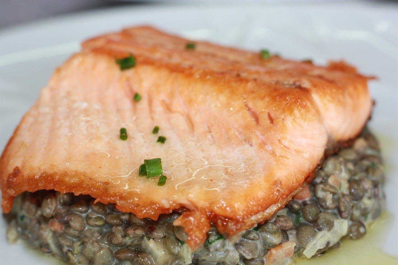Salmon with Lentils Recipe - TheRecipe.Website